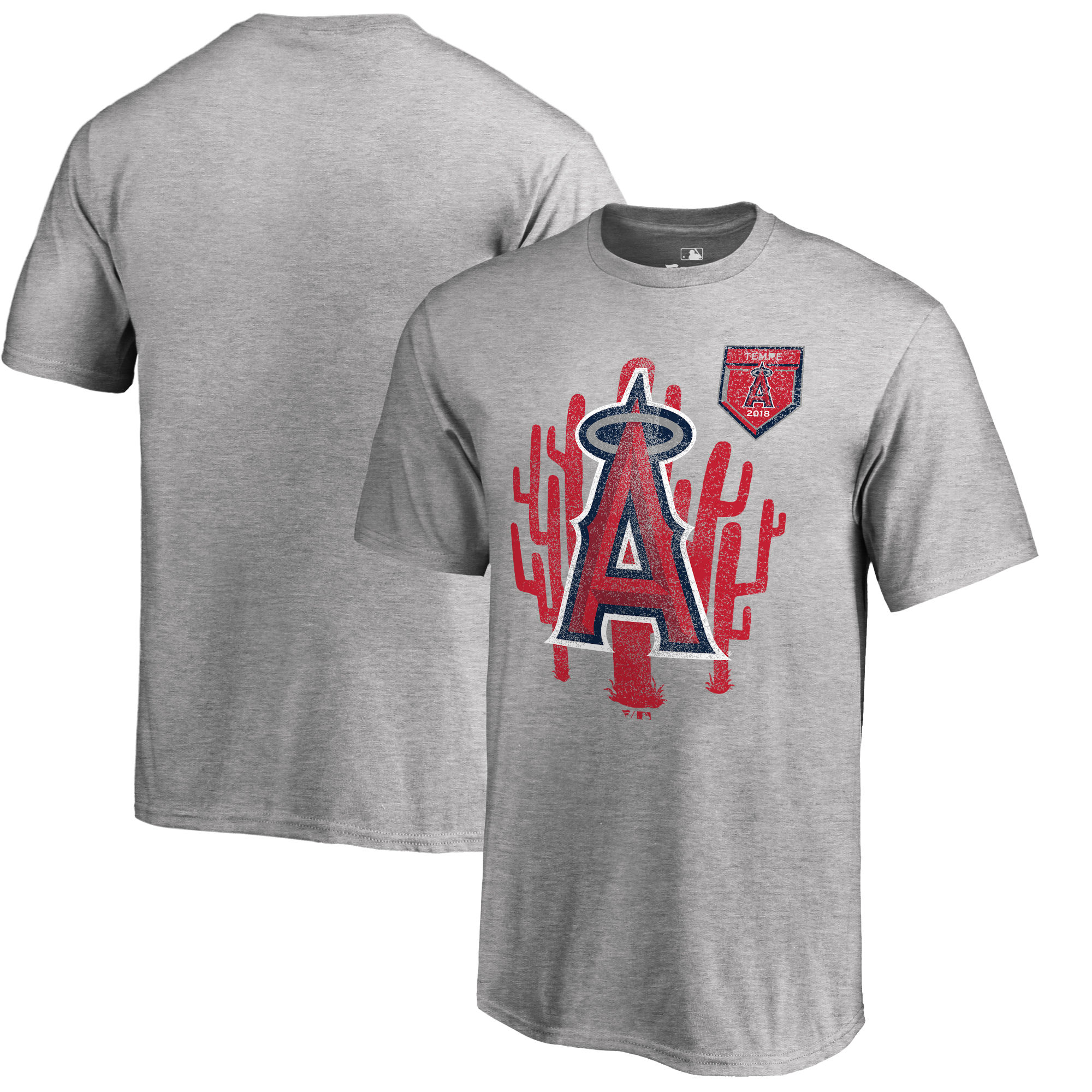 Men's Los Angeles Angels Fanatics Branded 2018 Spring Training Vintage Team Specific T-Shirt ?C Heathered Gray